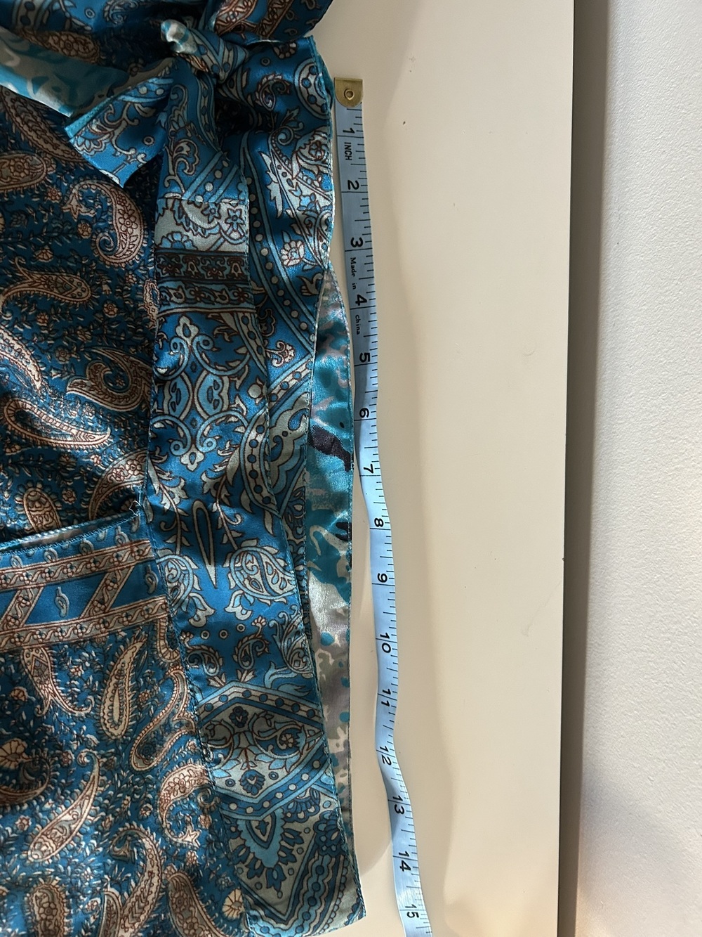 Vintage Sari Silk Magic Wrap Skirt Boho Teal Paisley Reversible Midi OSFM - Picture 7 of 10